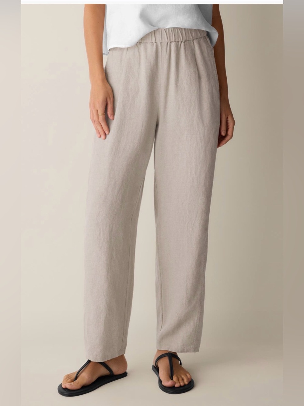Eileen Fisher Linen Lantern Pleated Organic Pants